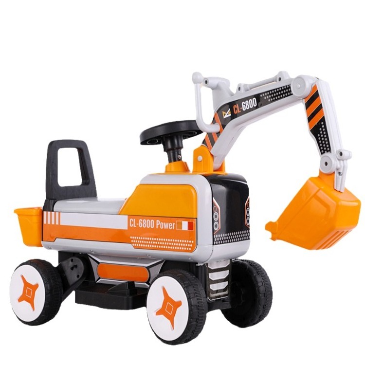 WQL Toddler Sliding Toy Car Excavator Can Sit and Ride Large Flashing Music Children's Engineering Vehicle Electric Excavator