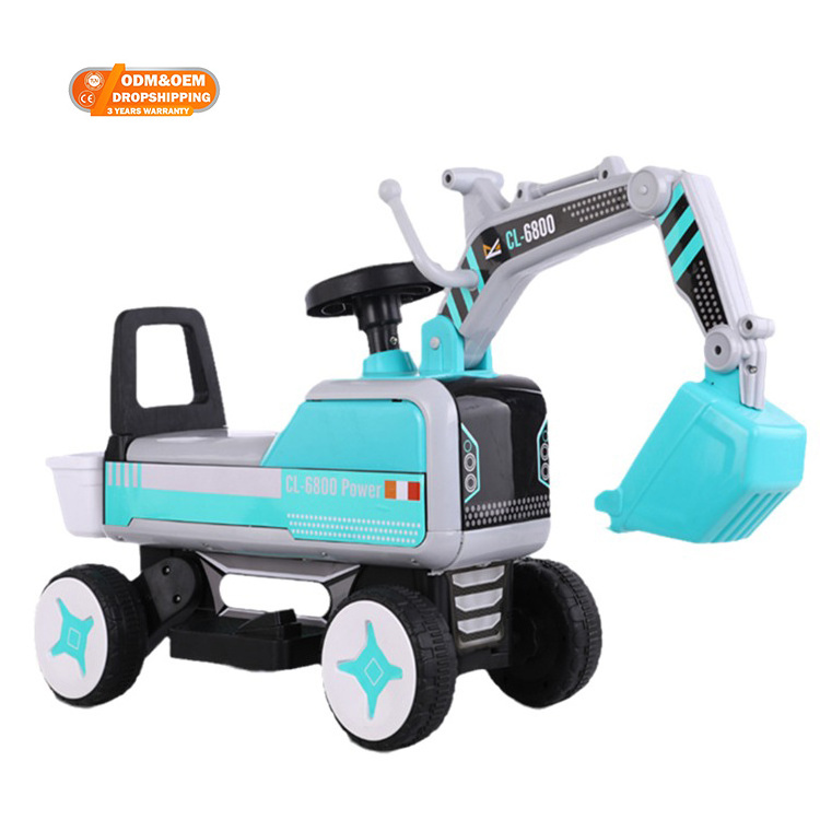 WQL Toddler Sliding Toy Car Excavator Can Sit and Ride Large Flashing Music Children's Engineering Vehicle Electric Excavator