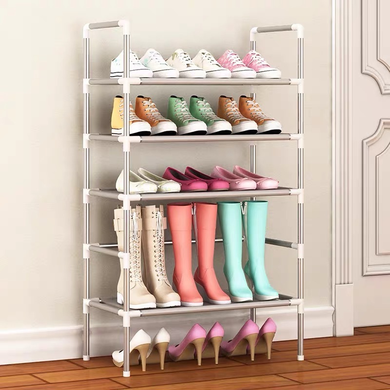 cheap cabinet style 5 shelf space saver adjustable portable 5 tier shoe rack