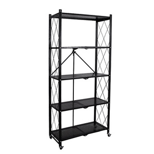 5 Tier Foldable Mini Kitchen Microwave Storage Holder steel plate Rack