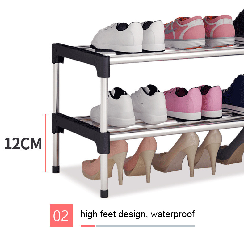 Amazing 4 5 6 Tier steel shoe rack black metal design luxury shoe rack storage cabinet