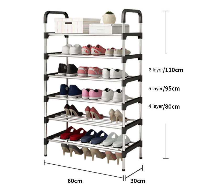 Amazing 4 5 6 Tier steel shoe rack black metal design luxury shoe rack storage cabinet