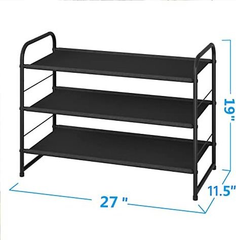 High Quality Canvas Shoe Rack Simple Trending 3-Tier Stackable Expandable Adjustable Fabric Shoe Shelf Storage Organizer