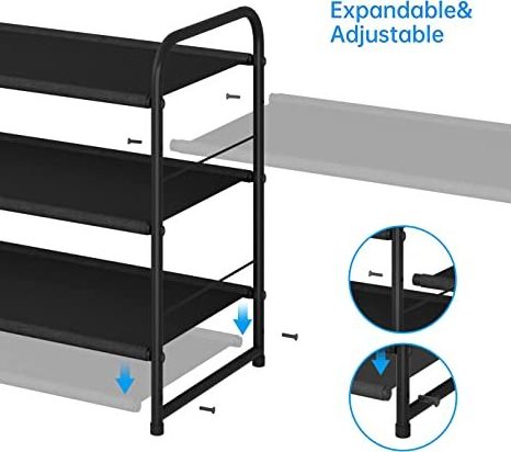 High Quality Canvas Shoe Rack Simple Trending 3-Tier Stackable Expandable Adjustable Fabric Shoe Shelf Storage Organizer