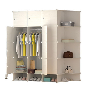 8 Door Simple Plastic Wardrobe Assembly Resin Magic Tablets Wardrobe Combination Storage Cabinet With Shelf