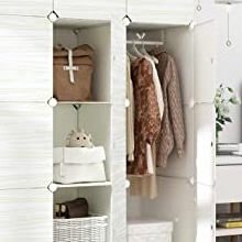 14 15 16 17 18 Door Simple Plastic Storage Cabinet With Door Wardrobe Resin Sliding Door Tall Storage Cube With Shelf