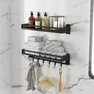 Metal Corner Storage Rack Shelf Wall Organizer Bathroom Shower Shelf Adhesive No Drilling Iron Kitchen Bathroom Shelves