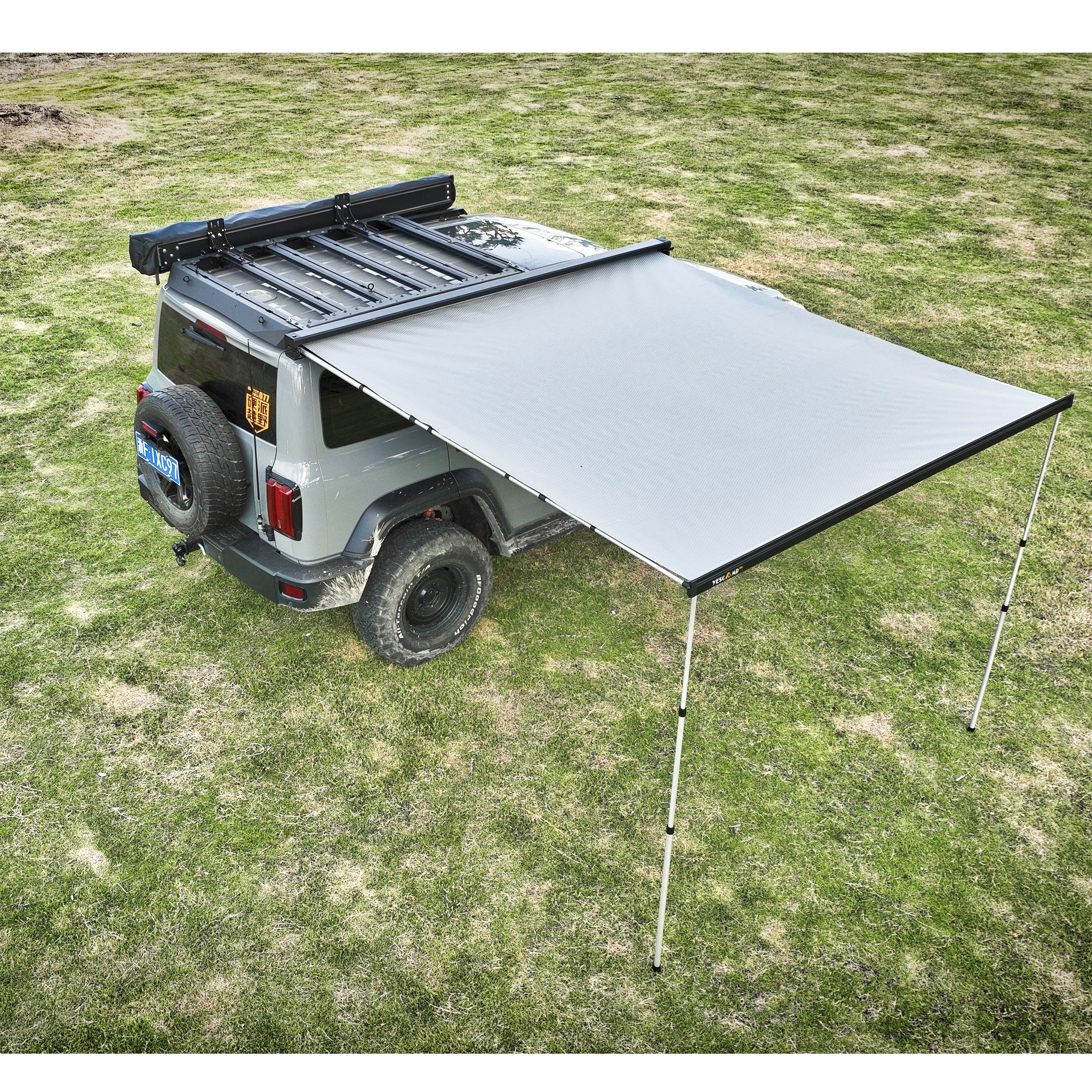 Wareda Car Accessories Camping Truck Offroad Trailer Aluminum Case Roof Rack 4x4 rooftop Retractable awning tent Camper markise