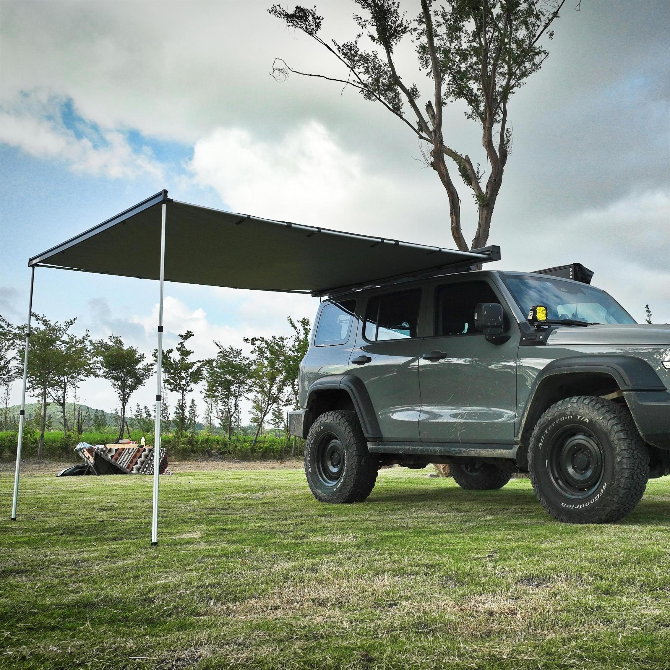 Wareda 4x4 4wd outdoor camping car roof side awning tent  sun shade awning with led light