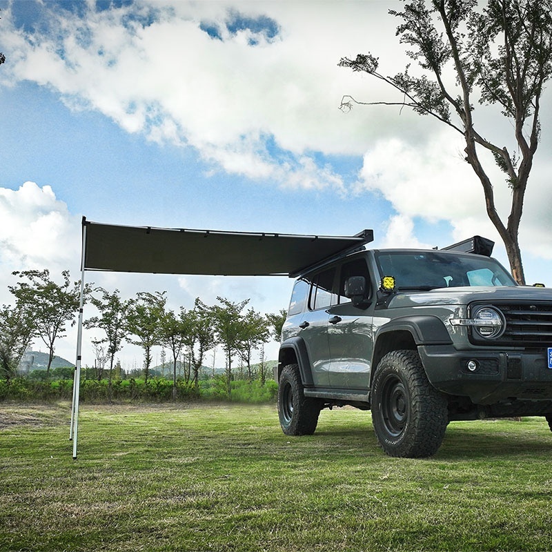 Semi-automatic Retractable 4wd Camper SUV Off-road Vehicle Car Side Awning With Led Light