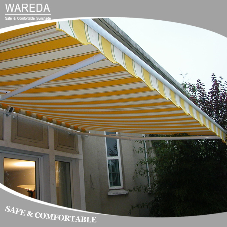 2018 hot selling best price waterproof retractable motorized folding arm awning