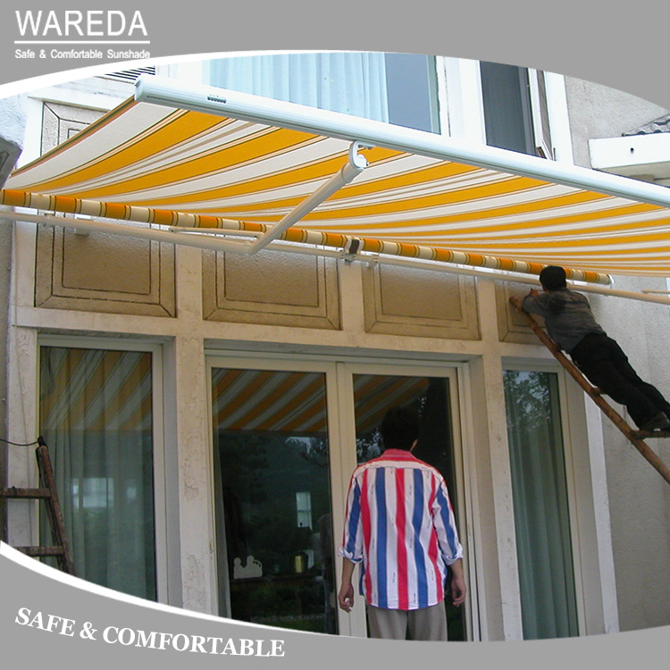 2018 hot selling best price waterproof retractable motorized folding arm awning