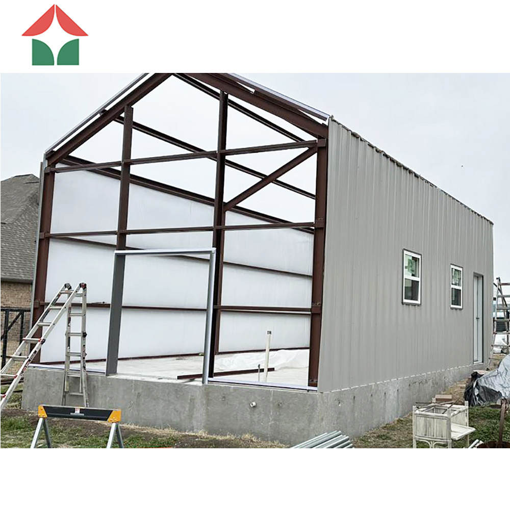 Low Cost Prefab Warehouse Easy Assemble Prefab House Rock Steel Wall Storage with sandwich panel wall and roof.