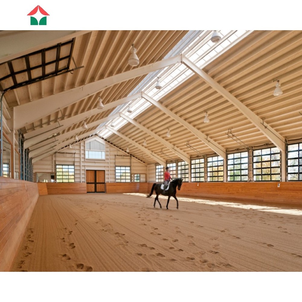 Metal Steel Structure Frame Building Indoor Horse Riding Arena Open Shed Horse Barn