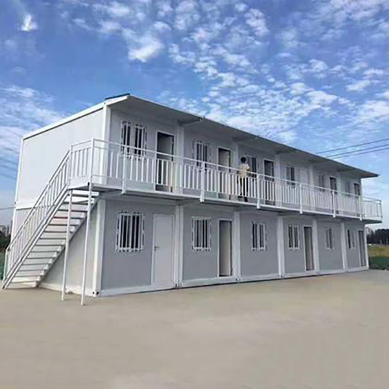 low cost cheap price prefab light steel structure shipping container house with sandwich panel wall and roof good insulation.