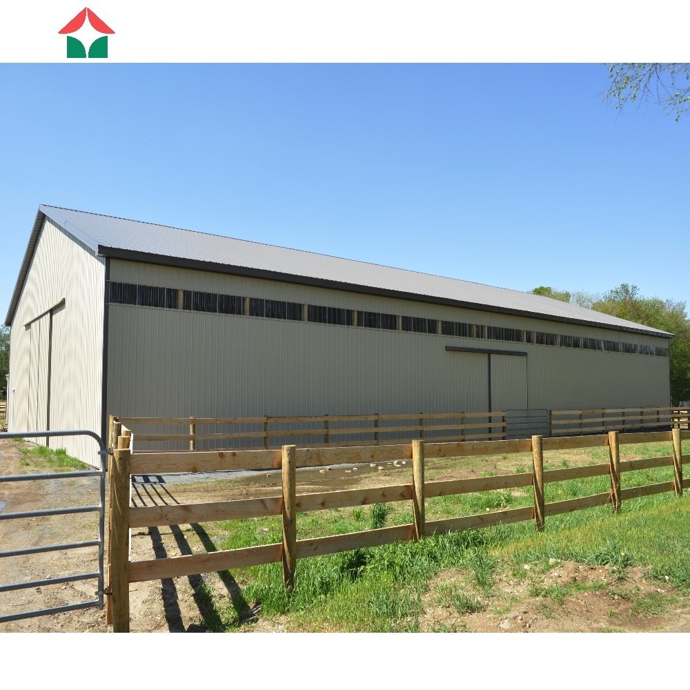 Metal Steel Structure Frame Building Indoor Horse Riding Arena Open Shed Horse Barn