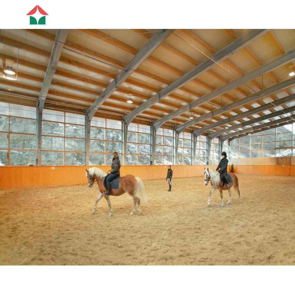 Metal Steel Structure Frame Building Indoor Horse Riding Arena Open Shed Horse Barn