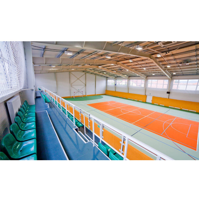 prefabricated indoor stadium steel space frame structure prefab soccer football sport center stadium hall construction building