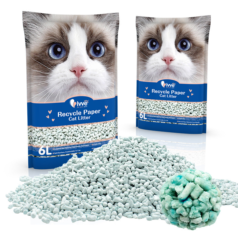 Odor Absorbent Natural Disposable Paper Cat Litter Sand Pet cat Litter