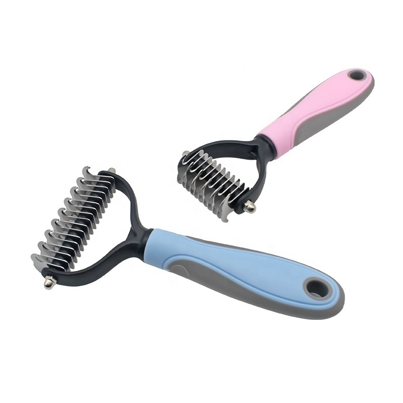 Pet hair removal deshedding cat stainless steel pet lice combs dog grooming dematting comb for cats and dog