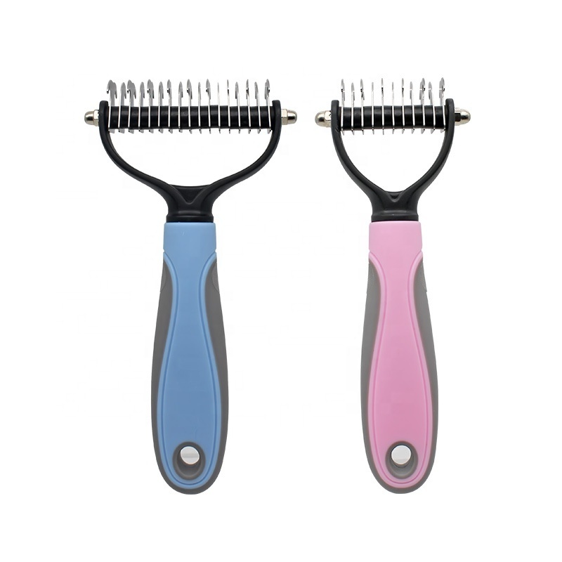 Pet hair removal deshedding cat stainless steel pet lice combs dog grooming dematting comb for cats and dog