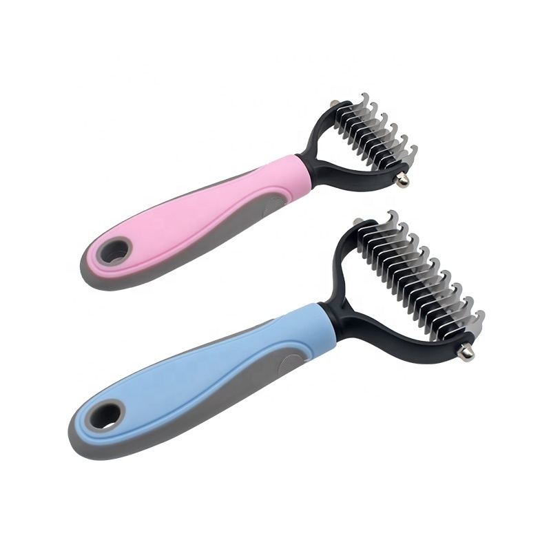 Pet hair removal deshedding cat stainless steel pet lice combs dog grooming dematting comb for cats and dog