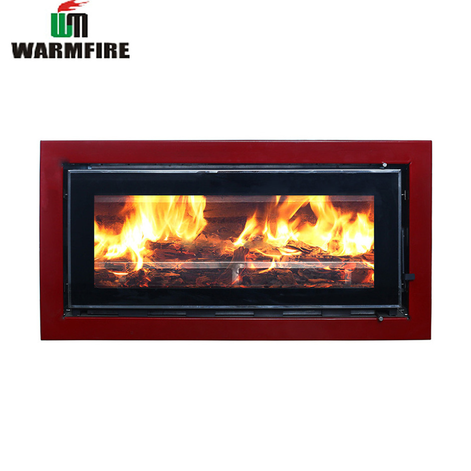 Warmfire morden design double door big glass wood fireplace insert wood stove