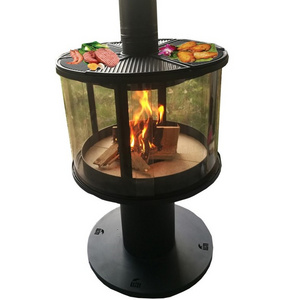 Best selling and new arrival commercial customized logo outdoor wood burning stoves with chimney