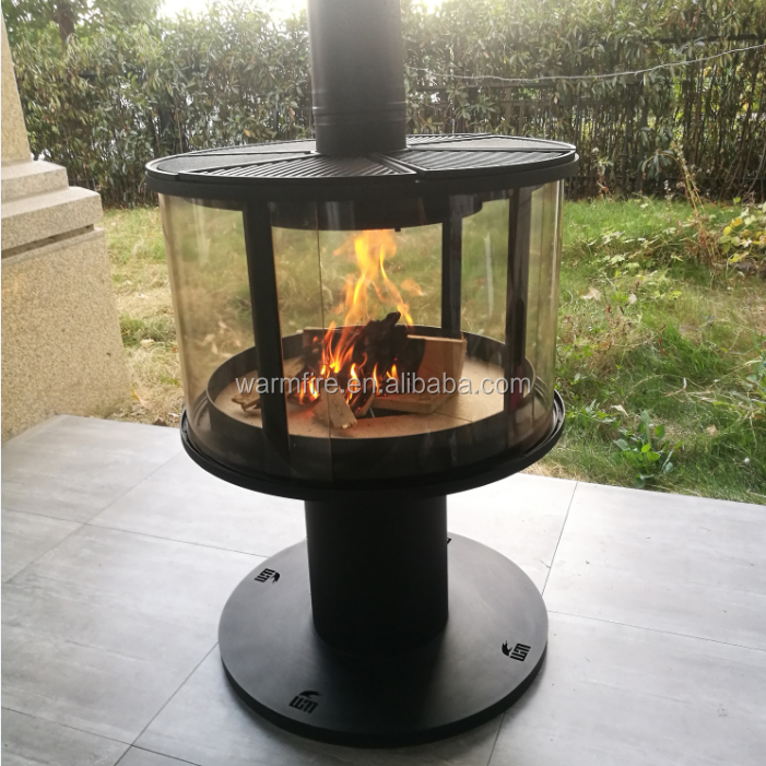 Best selling and new arrival commercial customized logo outdoor wood burning stoves with chimney