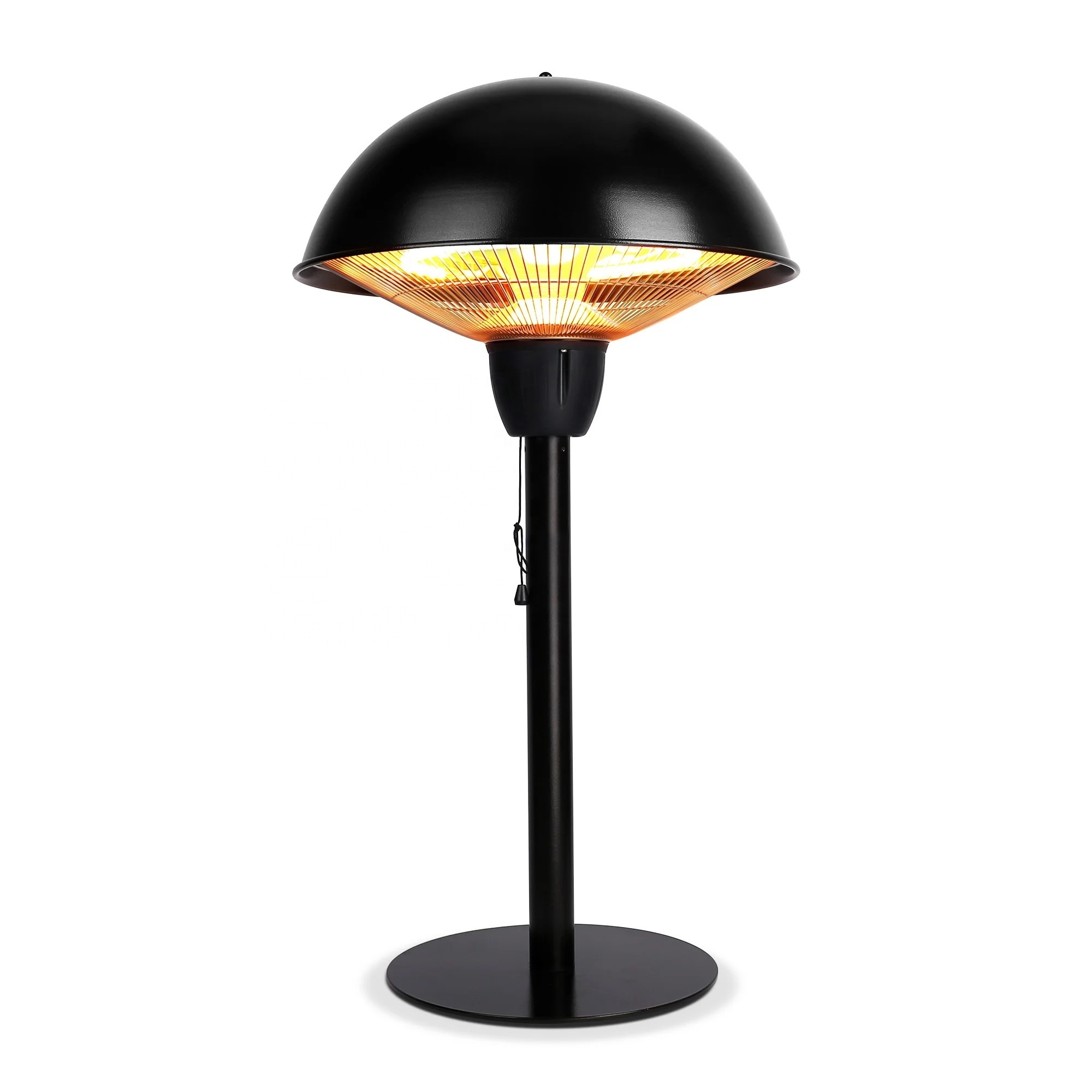 Infrared Electric Outdoor Heater Portable Heater 5100 BTU Table Top Round Halogen Patio Heater Brushed Copper