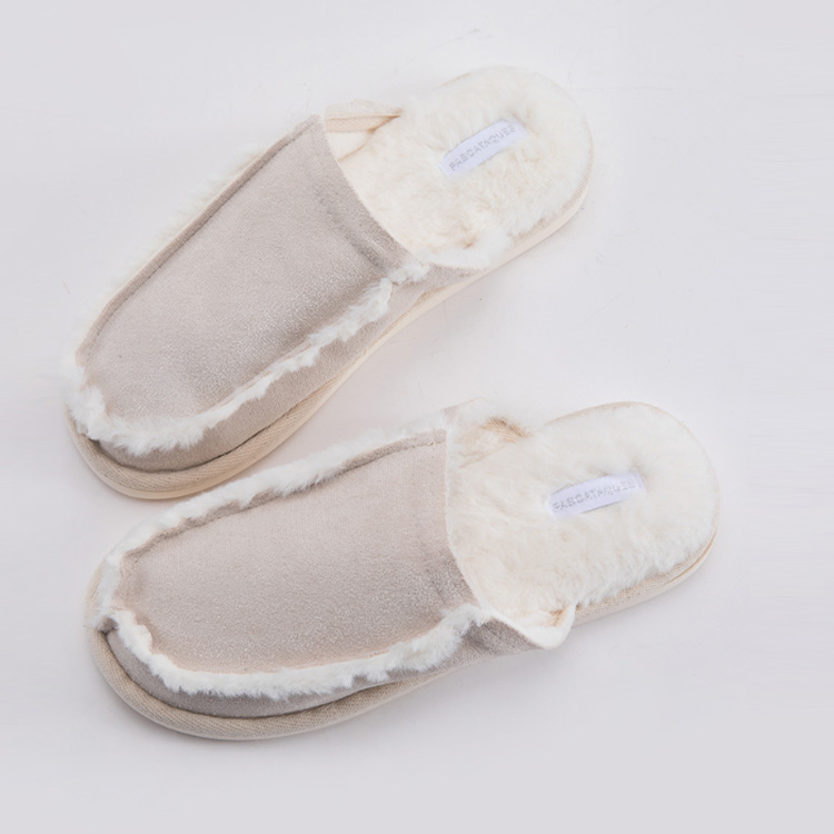 Factory wholesale custom high quality winter lamb fur slippers genuine double face sheepskin slippers for woman