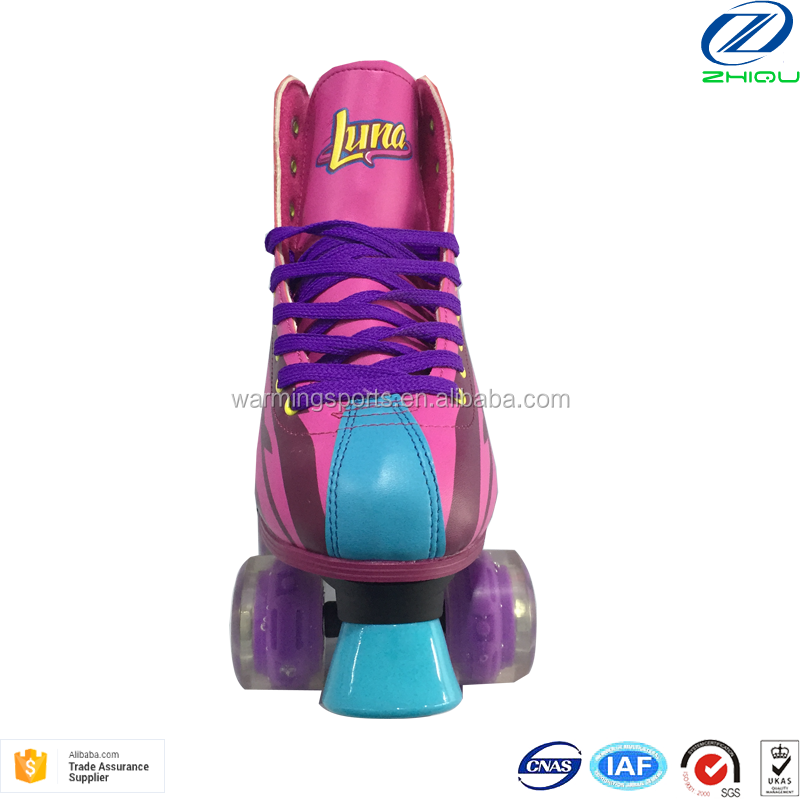 Factory Supply Quad Roller Skates PU Flashing Led Lights Wheels Patines Soy Luna 4 Ruedas