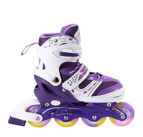 Hot Selling New Design PU Flash Wheel inline skates Retractable Kids Adjustable Roller Skates Shoes