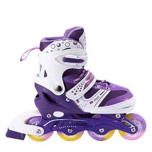 Hot Selling New Design PU Flash Wheel inline skates Retractable Kids Adjustable Roller Skates Shoes