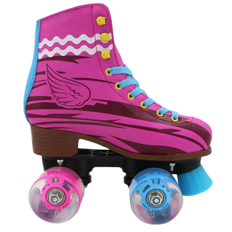 Wholesale custom flashing PU led wheel skating shoes soy luna patines quad roller skates kids