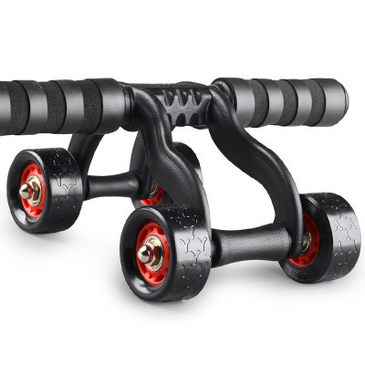 High Quality Home Fitness Equipment Four PU Wheels Double Bearing Ab Exercise Roller Wheel For Abdominal