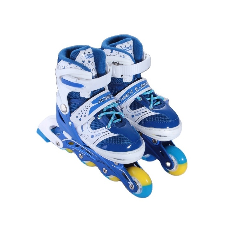 Hot Selling New Design PU Flash Wheel inline skates Retractable Kids Adjustable Roller Skates Shoes