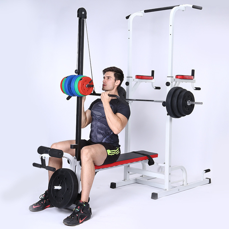 Home Gym Fitness Equipment Multi-function Chest Muscle Exercise Trainer Sit Up plate dumbbell Weight Bench rack