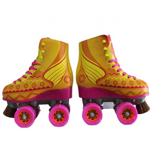 Outdoor roller skates big size high rebound PU wheel quad roller skates shoes kids patines