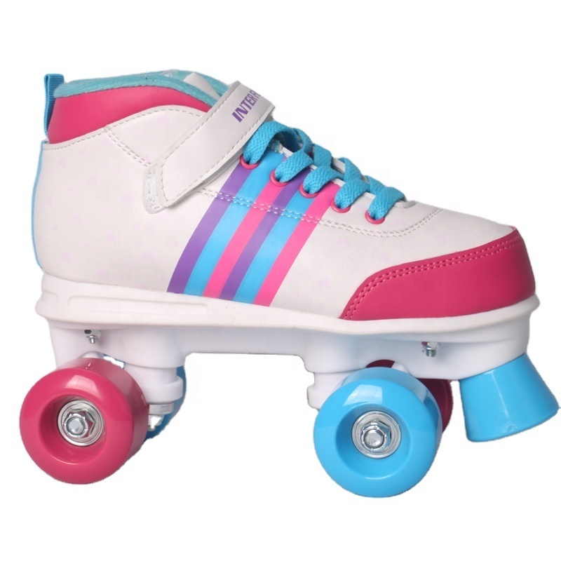 Custom soy luna patines four wheels flat heel quad roller skates shoes for rink