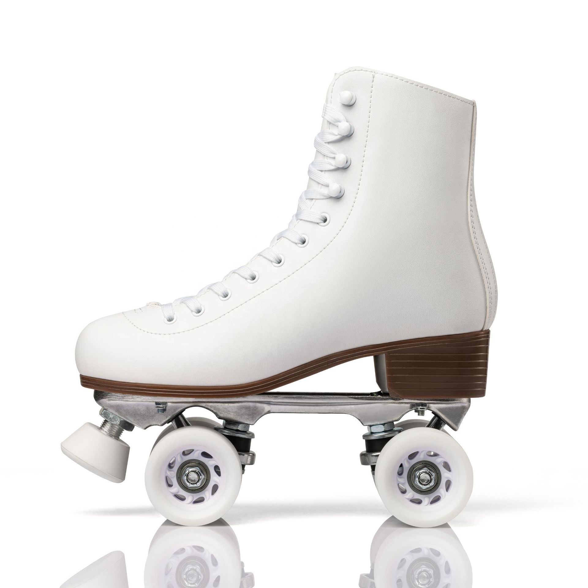 Hot sell rink roller skates patines PU wheel Aluminum alloy plate adjustable stopper quad roller skates shoes