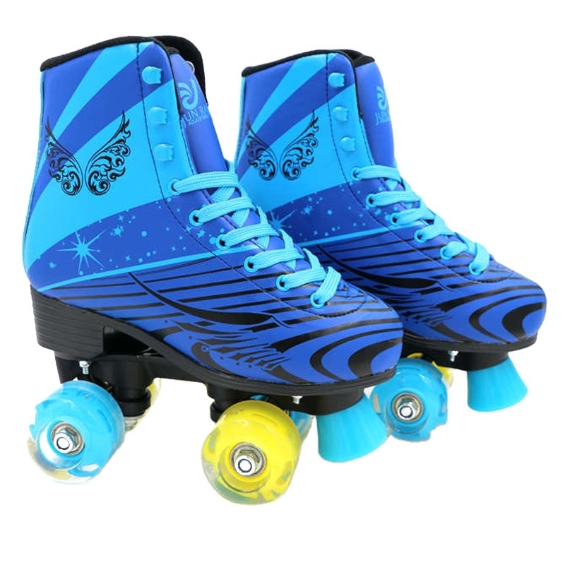 Wholesale custom flashing PU led wheel skating shoes soy luna patines quad roller skates kids