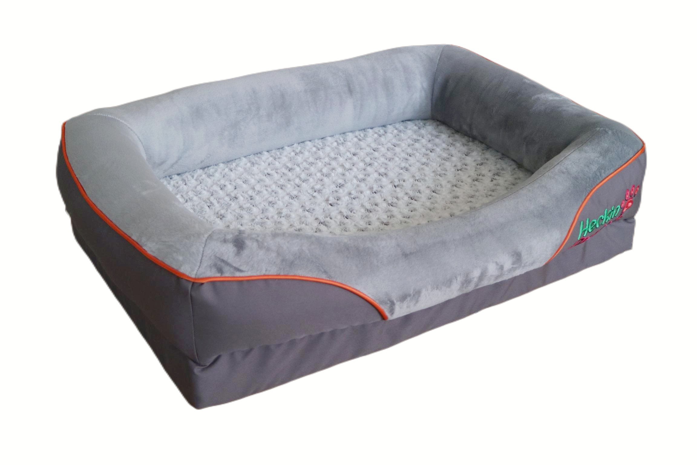 Premium Orthopedic Memory Foam Dog Bed Waterproof Liner Pet Wooden Bed with Washable Removable Cover