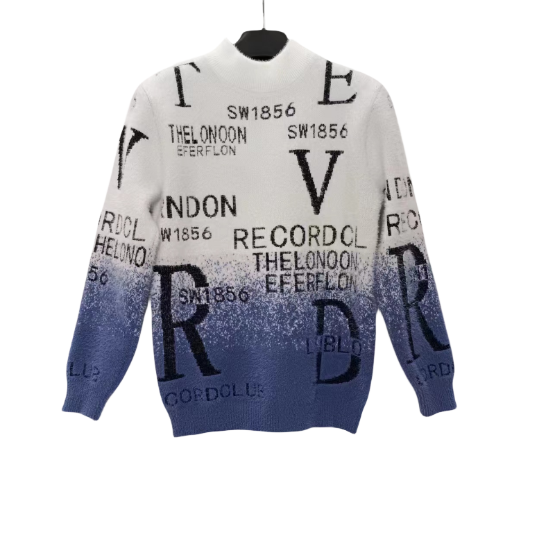 Raglan sweater manufacturer mens thin fashion crew neck sweater with letter printed