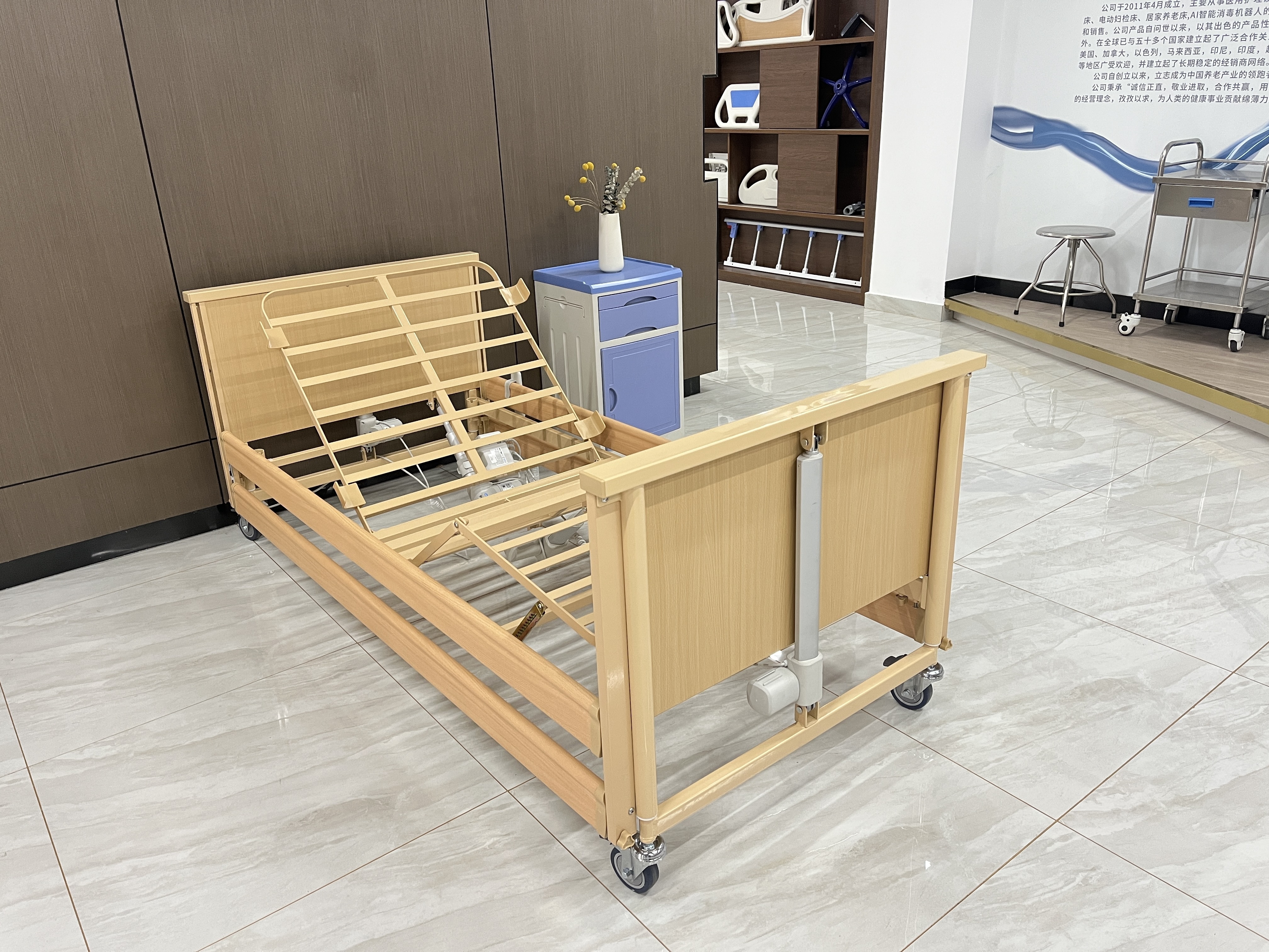 Hospital Care Bed Elderly Bed Factory Price With Wood Patient Foldable Hospital Bed Medical Surgery Hospital Equipment