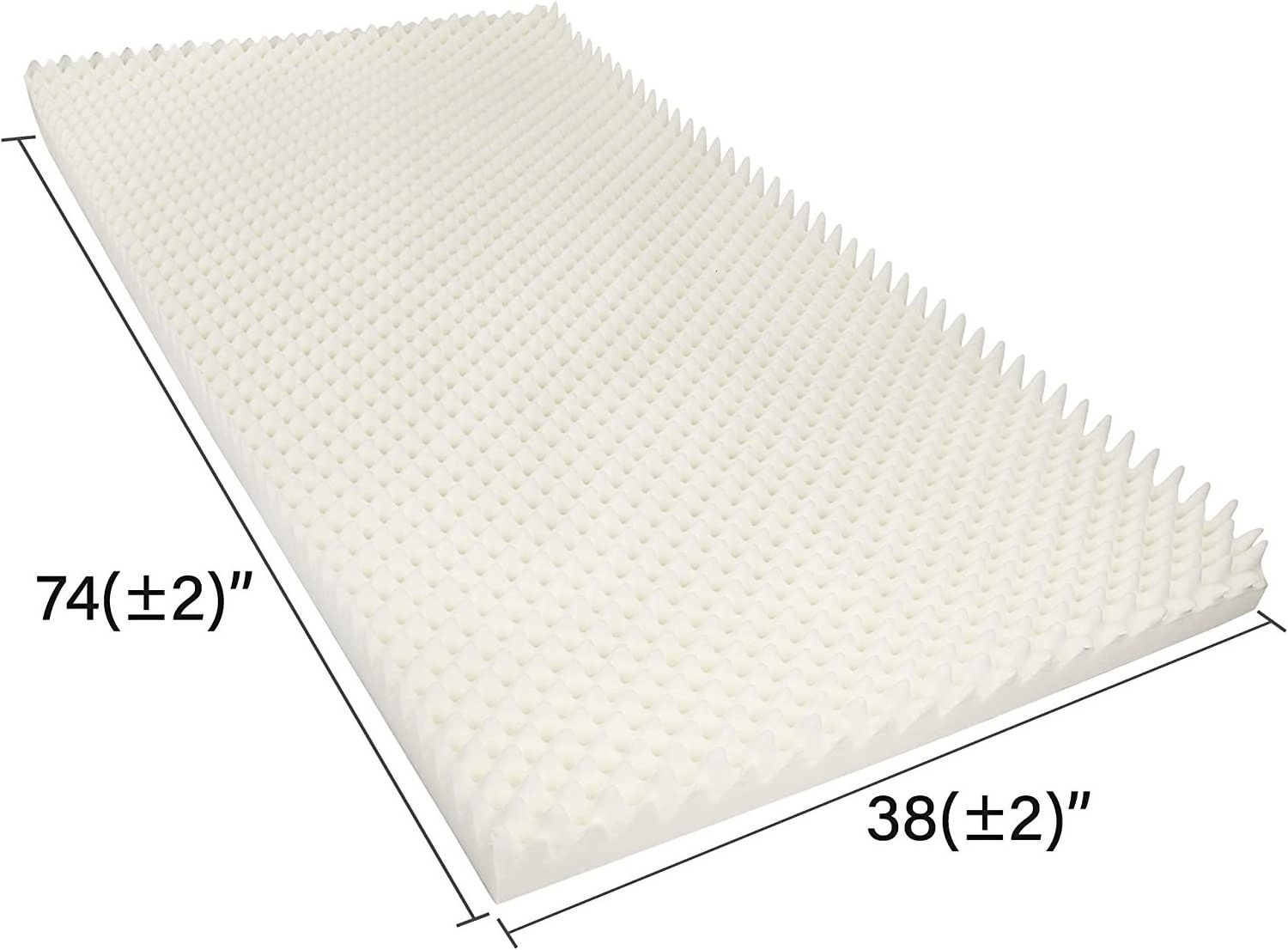 Egg Crate Mattress Topper, Ventilated, Convoluted Foam for Pressure Sores and Pain Relief Support and Recovery,  Twin (74