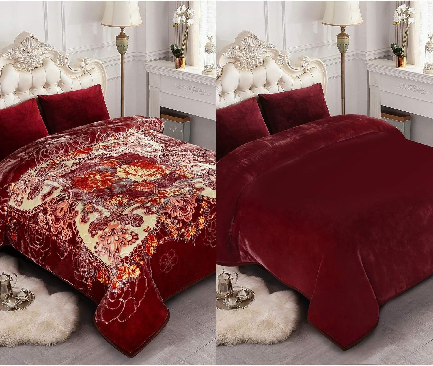 Korean Fleece Blanket King Size 200*240 4.5kg double Ply, Soft Heavy Warm Mink Blanket, Thick Raschel Bed Blanket for Winter,Aut