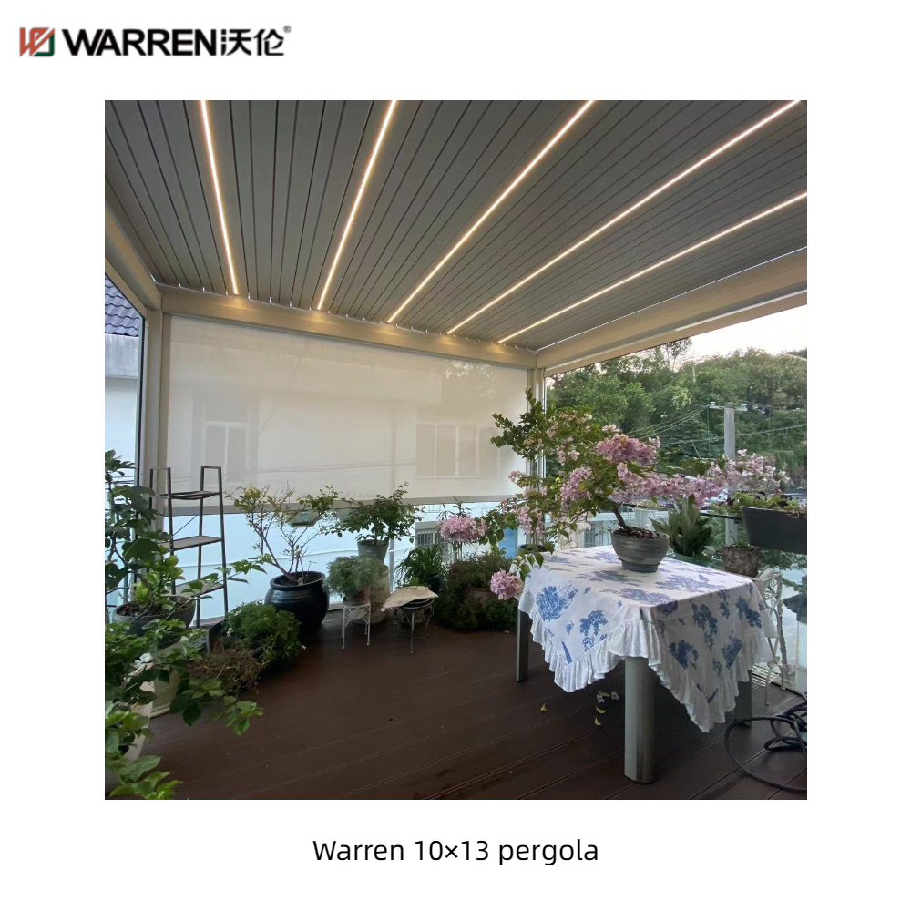 Warren 10x13 motorized louvered roof pergola with aluminum gazebo outdoor pergola