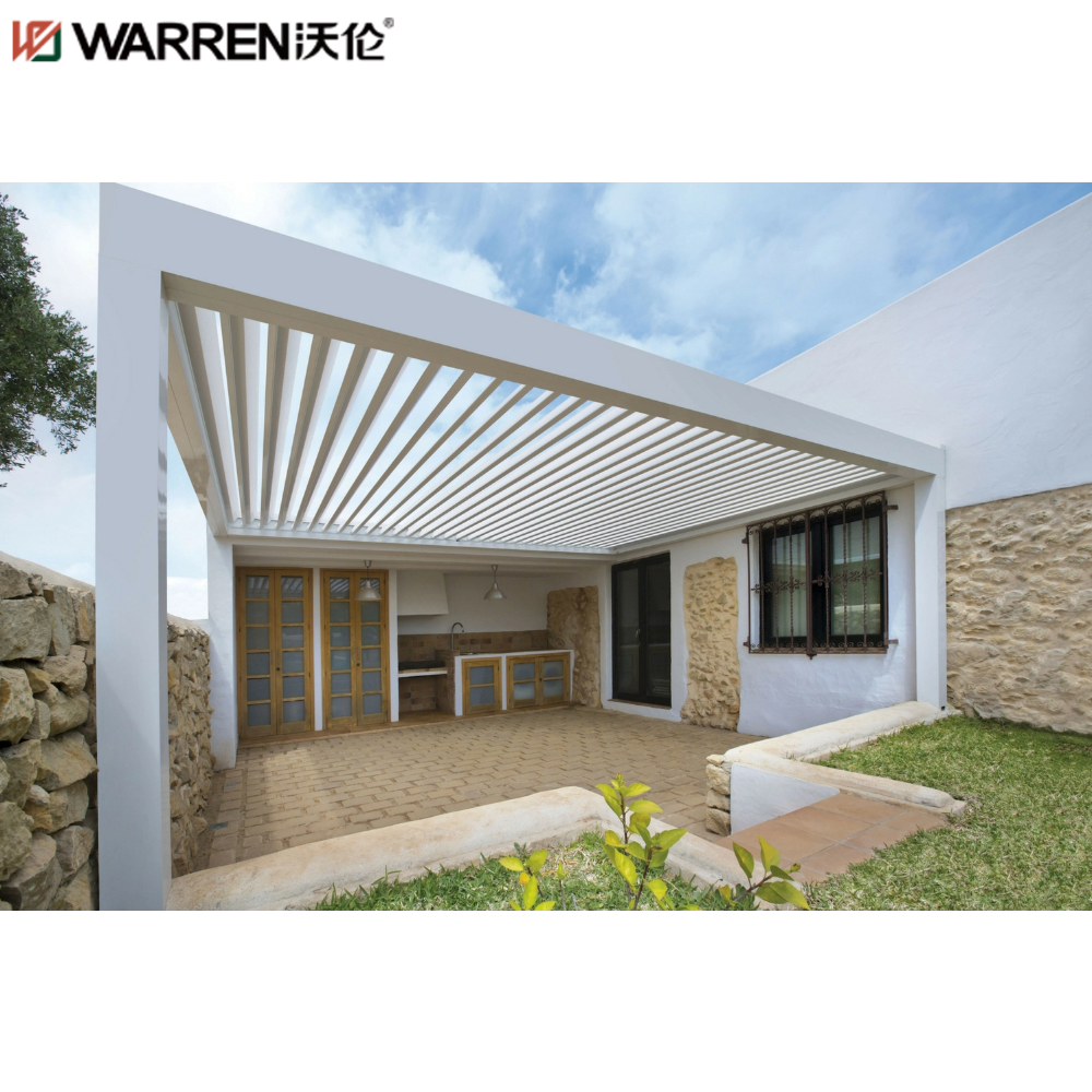 Warren 12x20 Metal Pergola With Waterproof Aluminum Garden Roof Motorised Aluminium Pergola