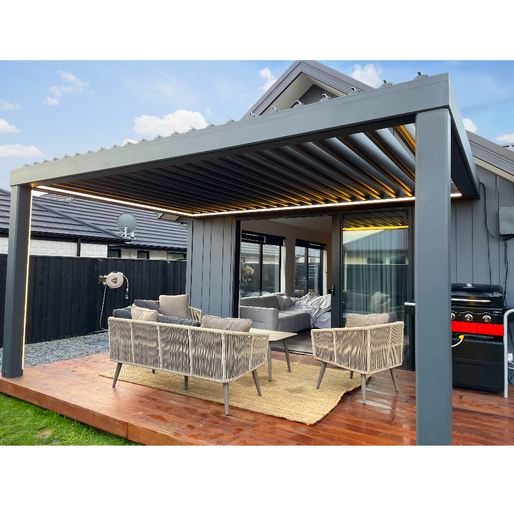 Warren 12x20 Metal Pergola With Waterproof Aluminum Garden Roof Motorised Aluminium Pergola